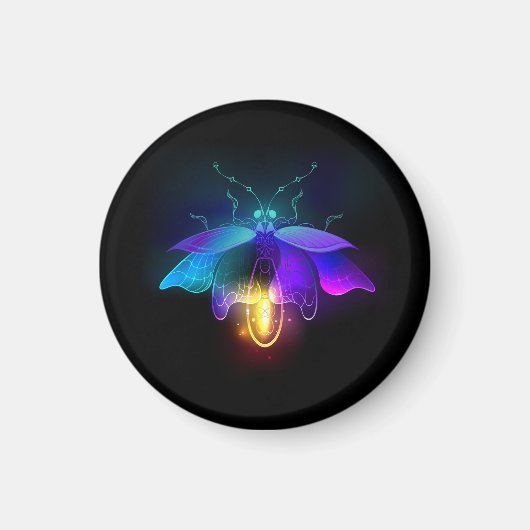 Neon Firefly op zwart Magneet (Voorkant)