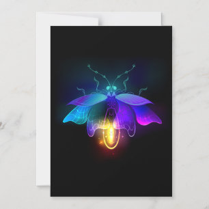 Neon Firefly op zwart Magnetische Uitnodiging