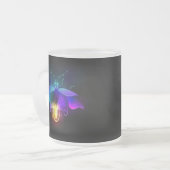 Neon Firefly op zwart Matglas Koffiemok (Voorkant links)