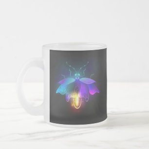 Neon Firefly op zwart Matglas Koffiemok