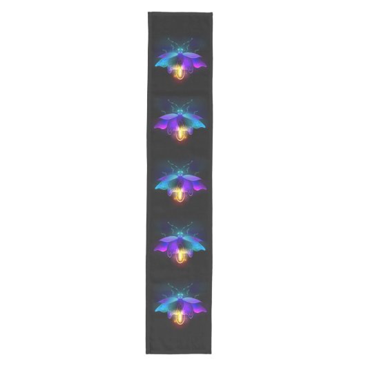 Neon Firefly op zwart Medium Tafelloper (Voorkant)