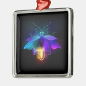 Neon Firefly op zwart Metalen Ornament (Links)