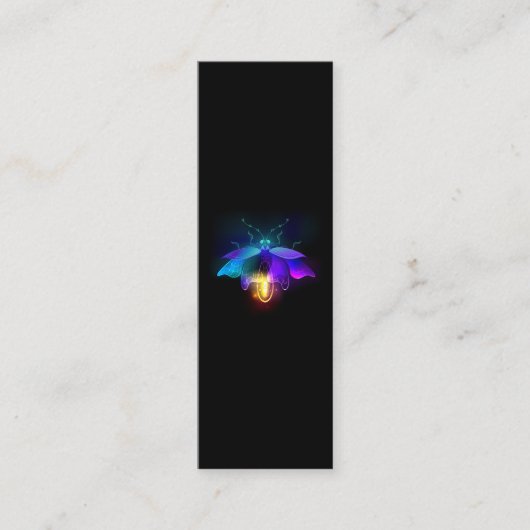 Neon Firefly op zwart Mini Visitekaartje (Voorkant)