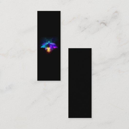 Neon Firefly op zwart Mini Visitekaartje (Voorkant / Achterkant)