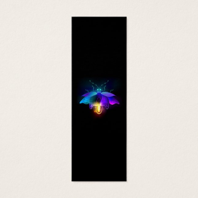 Neon Firefly op zwart Mini Visitekaartjes (Voorkant)