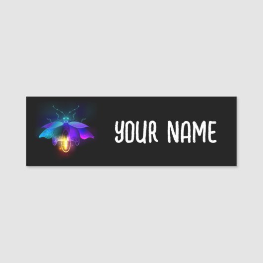 Neon Firefly op zwart Naamplaatje (Voorkant)