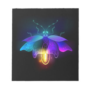 Neon Firefly op zwart Notitieblok