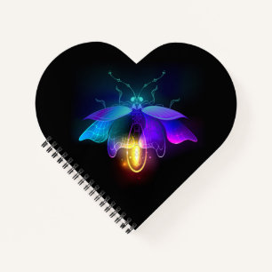 Neon Firefly op zwart Notitieboek