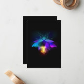 Neon Firefly op zwart Notitiekaartje (Voorkant / Achterkant in situ)