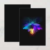 Neon Firefly op zwart Notitiekaartje (Voorkant / Achterkant)