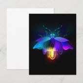 Neon Firefly op zwart Notitiekaartje (Voorkant / Achterkant)