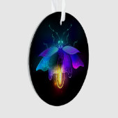 Neon Firefly op zwart Ornament (voorkant)