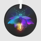 Neon Firefly op zwart Ornament (achterkant)