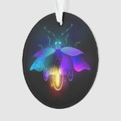 Neon Firefly op zwart Ornament (voorkant)