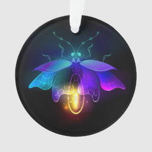 Neon Firefly op zwart Ornament