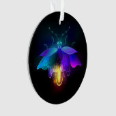 Neon Firefly op zwart Ornament (voorkant)