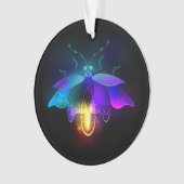 Neon Firefly op zwart Ornament (voorkant)