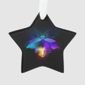 Neon Firefly op zwart Ornament (achterkant)