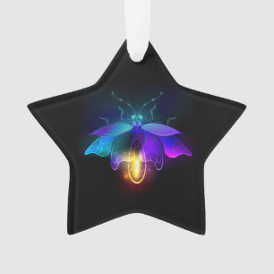 Neon Firefly op zwart Ornament