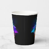 Neon Firefly op zwart Papieren Bekers (Rechts)