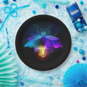 Neon Firefly op zwart Papieren Bordje (Feest)