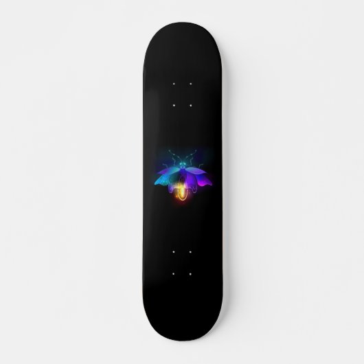 Neon Firefly op zwart Persoonlijk Skateboard (Voorkant)