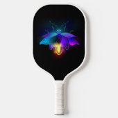 Neon Firefly op zwart Pickleball Paddle (Voorkant)
