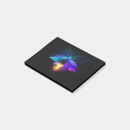 Neon Firefly op zwart Post-it® Notes (Schuin)
