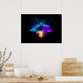 Neon Firefly op zwart Poster (Keuken)