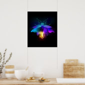 Neon Firefly op zwart Poster (Keuken)