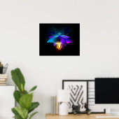 Neon Firefly op zwart Poster (Thuiskantoor)