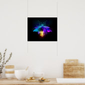 Neon Firefly op zwart Poster (Keuken)