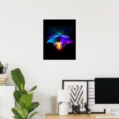 Neon Firefly op zwart Poster (Thuiskantoor)
