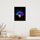 Neon Firefly op zwart Poster (Keuken)