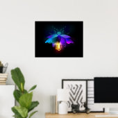 Neon Firefly op zwart Poster (Thuiskantoor)