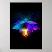 Neon Firefly op zwart Poster (Voorkant)