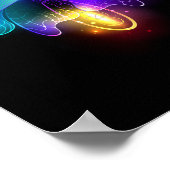 Neon Firefly op zwart Poster (Hoek)