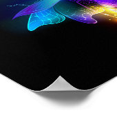 Neon Firefly op zwart Poster (Hoek)