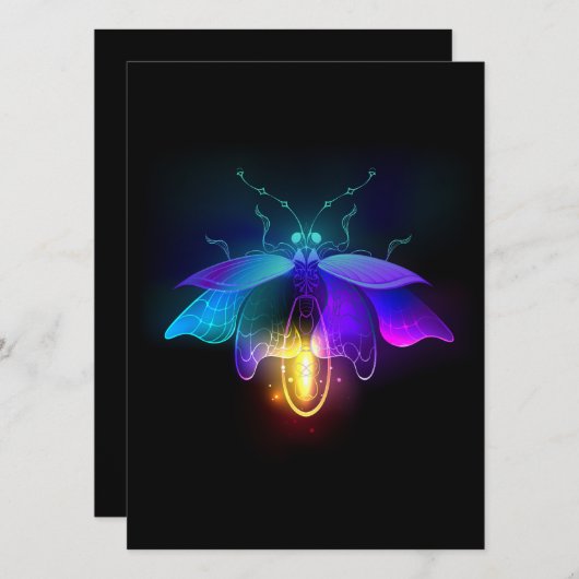 Neon Firefly op zwart Programmakaart (Voorkant / Achterkant)