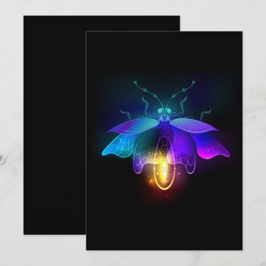 Neon Firefly op zwart Programmakaart (Voorkant / Achterkant)