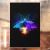 Neon Firefly op zwart Raamsticker (Vel 2)