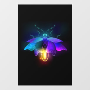 Neon Firefly op zwart Raamsticker