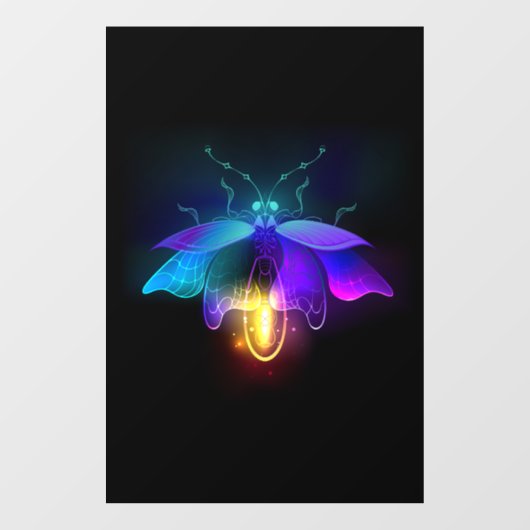Neon Firefly op zwart Raamsticker (Vel)