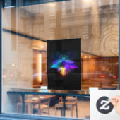 Neon Firefly op zwart Raamsticker (Cafe Raam)