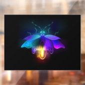 Neon Firefly op zwart Raamsticker (Vel 2)