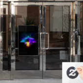 Neon Firefly op zwart Raamsticker (Kantoordeur)