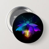 Neon Firefly op zwart Ronde Button 7,6 Cm (Voorkant /achterkant)