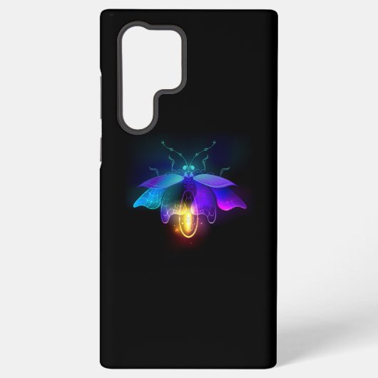 Neon Firefly op zwart Samsung Galaxy Hoesje (Achterkant)