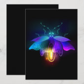 Neon Firefly op zwart Save The Date (Voorkant / Achterkant)