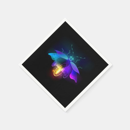 Neon Firefly op zwart Servet (Hoek)